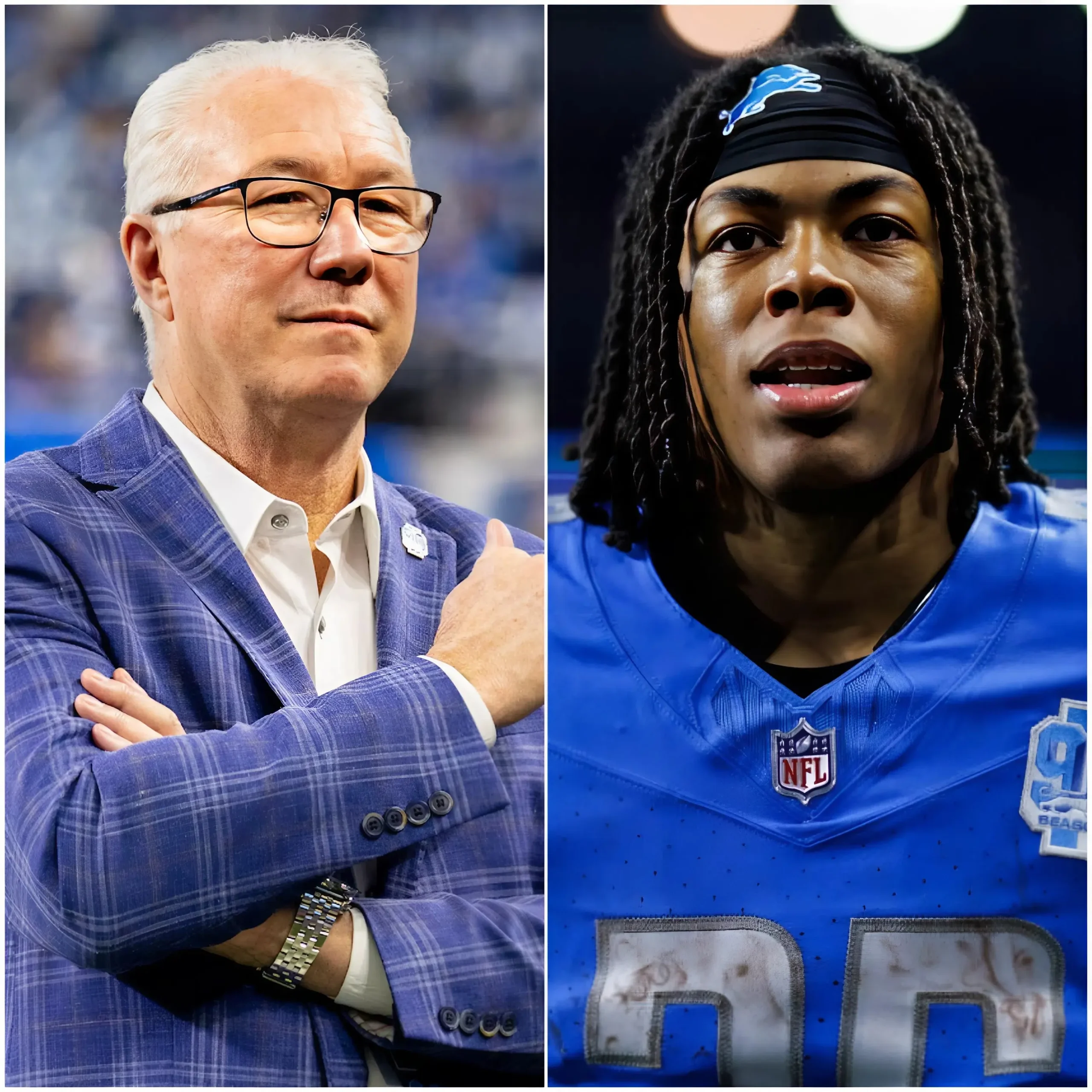 Cover Image for 5 minutes ago, President Rod Wood spoke up to defend Detroit Lions running back Jahmyr Gibbs after the victory over the Giants with an emotional statement:‘What’s happening to him is a crime against football, a blatant injustice to everything this sport represents. How can people be so cruel as to criticize a young man who’s carrying the team on his shoulders, running up and down the field every week, playing with all his heart? To me, Jahmyr Gibbs is the present and the future of the Detroit Lions. He deserves to be celebrated, not mocked.’ But Jahmyr Gibbs responded with just seven short words that left Rod Wood completely stunned.