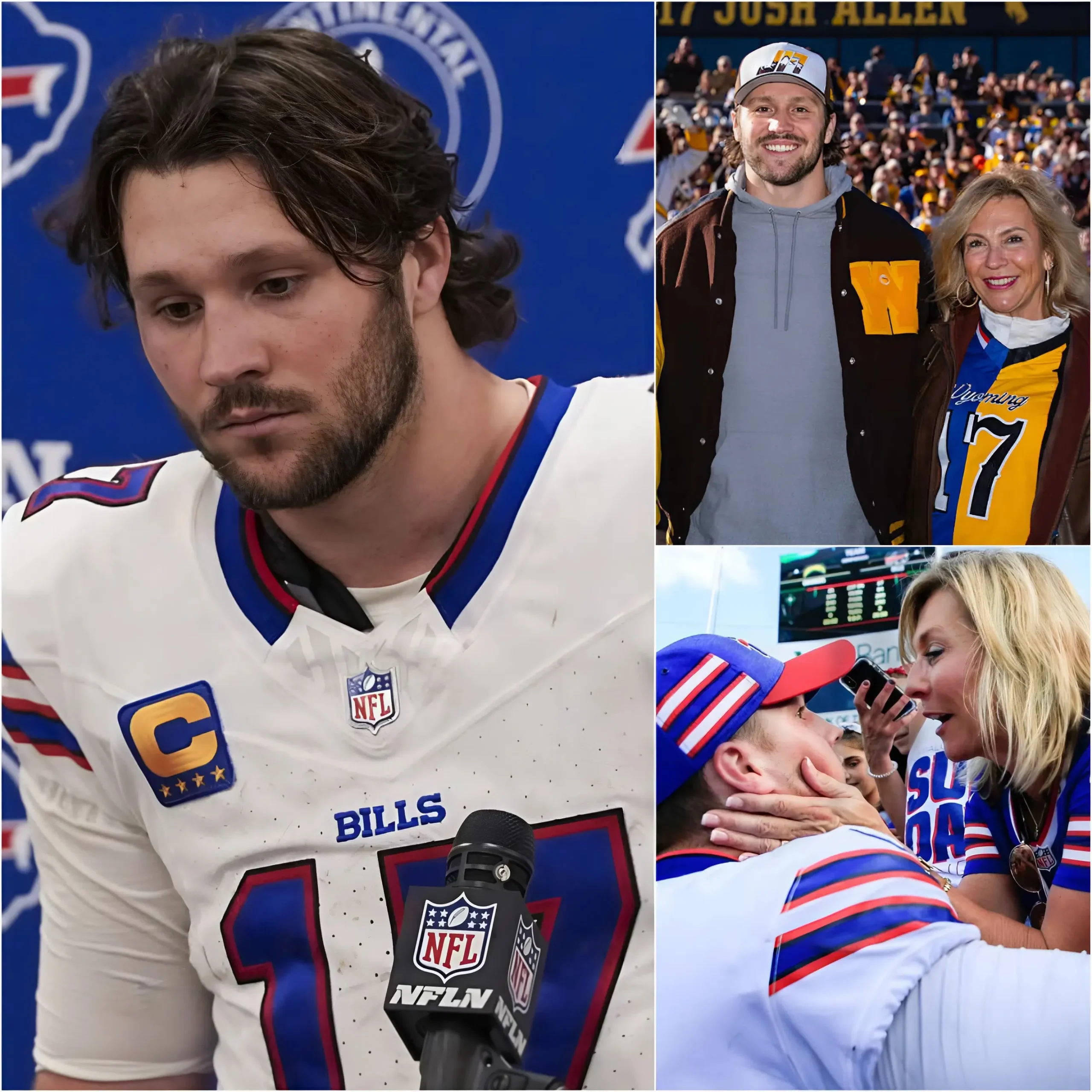 Cover Image for 😢SAD NEWS: Just 30 minutes ago in the United States, young NFL star Josh Allen, 29 years old, shocked fans with a heartbreaking announcement about his mother—His mother is currently… Read the full story below 👇