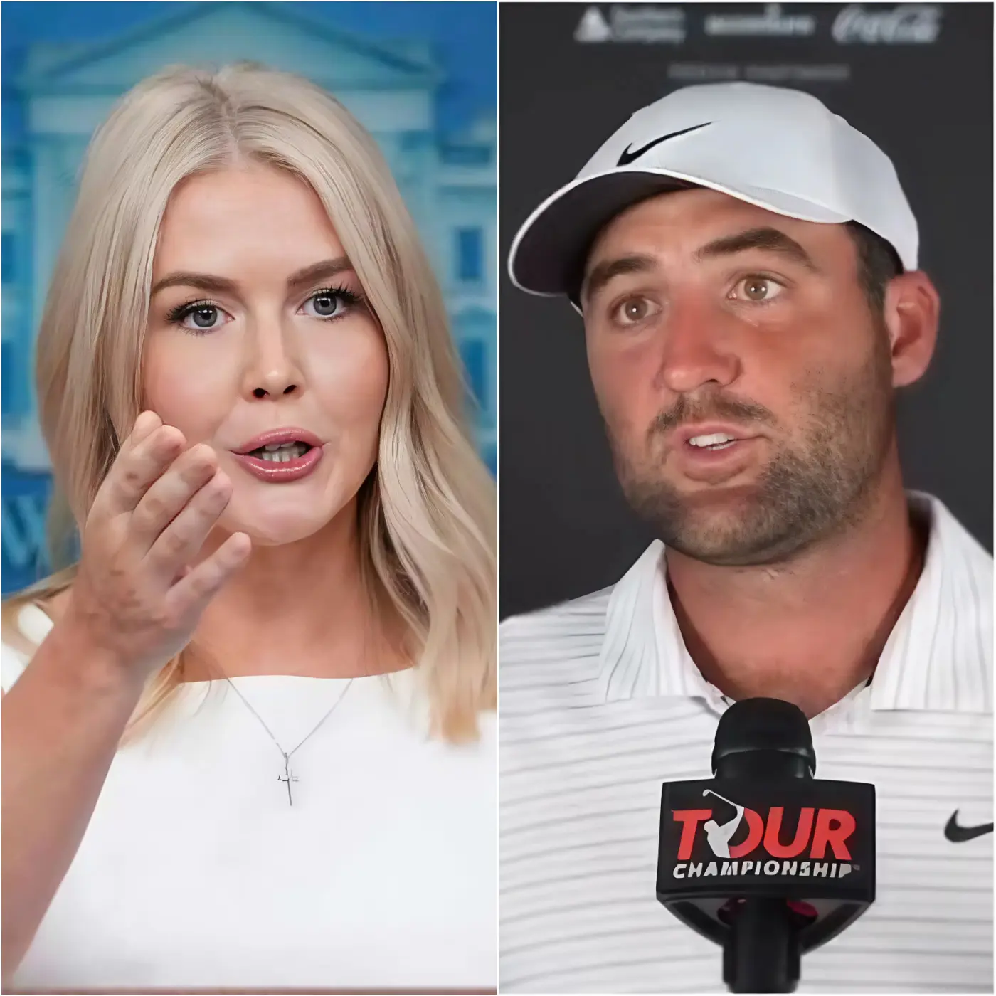 Cover Image for “He’s just a spoiled country-club brat from a sport for rich white guys who think they’re above America — he doesn’t deserve my respect or this country’s praise.”🔴 With that one sentence, White House Press Secretary Karoline Leavitt caused a media storm that no one expected. After learning that President T.r.u.m.p had issued a rare public message praising Scottie Scheffler for bringing glory to the United States and “making golf great again,” she launched into a tirade against the American golf superstar. But what no one expected was that, just minutes into the program, Scottie Scheffler responded with just twelve words — accurate, powerful, enough to stir up social media and make Karoline Leavitt cry.